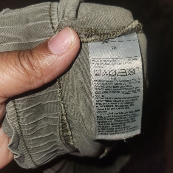 Old Navy Women’s Cotton Rayon Blend Green Elastic Waist Pants Size 2x Plus-size - Picture 5 of 6